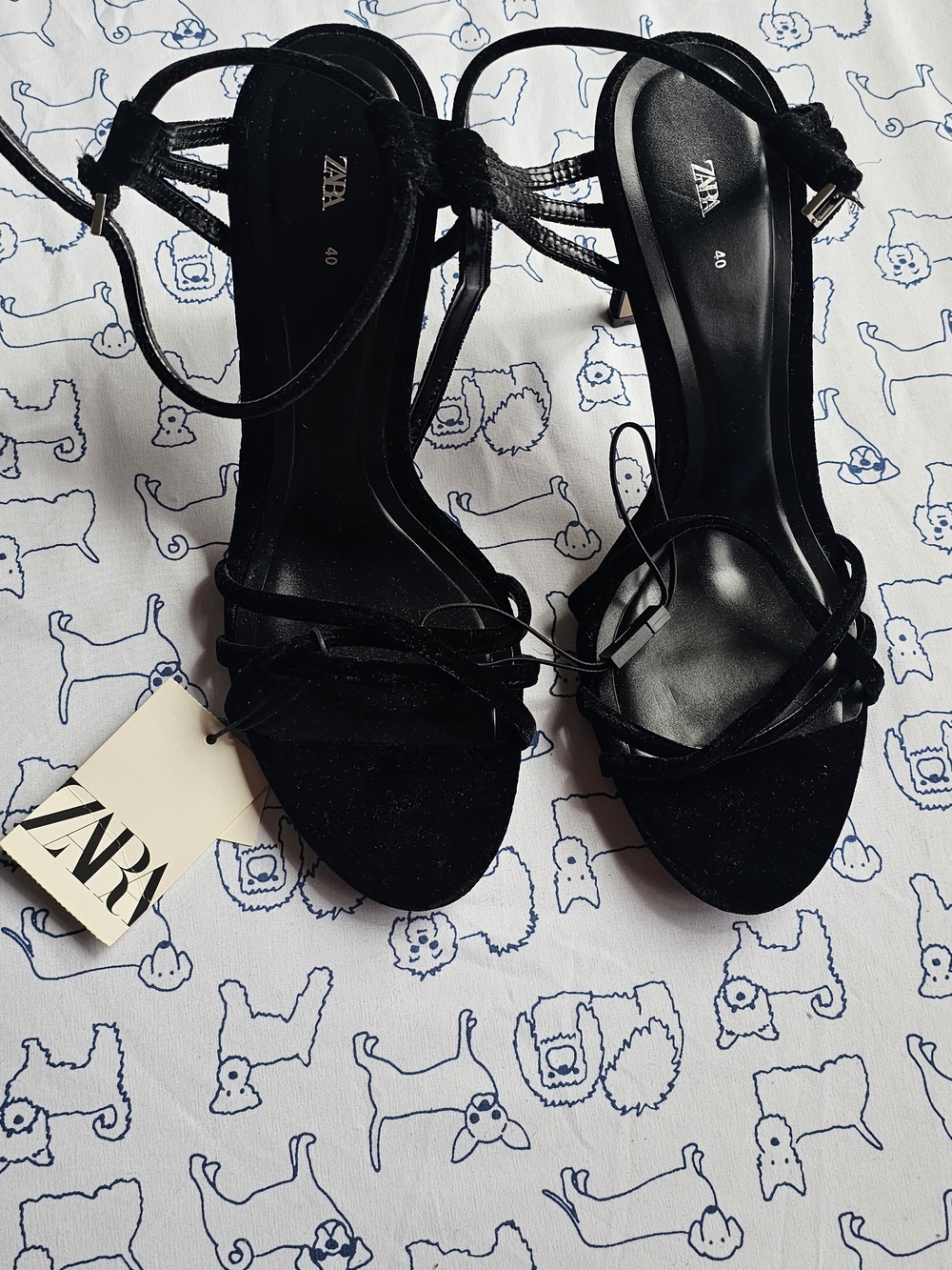 Zara Black Strappy High-Heel Sandals
